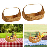 Maxbell Woven Picnic Basket Shopping Kitchen Counter Imitation Rattan Storage Basket 37cmx29cm