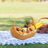 Maxbell Woven Picnic Basket Shopping Kitchen Counter Imitation Rattan Storage Basket 37cmx29cm