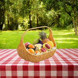Maxbell Woven Picnic Basket Shopping Kitchen Counter Imitation Rattan Storage Basket 37cmx29cm