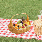 Maxbell Woven Picnic Basket Shopping Kitchen Counter Imitation Rattan Storage Basket 37cmx29cm