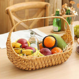 Maxbell Woven Picnic Basket Shopping Kitchen Counter Imitation Rattan Storage Basket 37cmx29cm