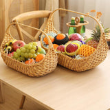 Maxbell Woven Picnic Basket Shopping Kitchen Counter Imitation Rattan Storage Basket 43.5cmx35.5cm
