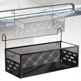 Maxbell Bedside Hanging Storage Basket Iron Rack for School Apartment Bed & Bunk Bed Black