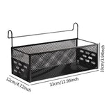 Maxbell Bedside Hanging Storage Basket Iron Rack for School Apartment Bed & Bunk Bed Black