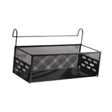 Maxbell Bedside Hanging Storage Basket Iron Rack for School Apartment Bed & Bunk Bed Black