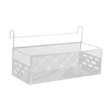 Maxbell Bedside Hanging Storage Basket Iron Rack for School Apartment Bed & Bunk Bed White