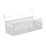 Maxbell Bedside Hanging Storage Basket Iron Rack for School Apartment Bed & Bunk Bed White