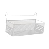 Maxbell Bedside Hanging Storage Basket Iron Rack for School Apartment Bed & Bunk Bed White