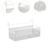 Maxbell Bedside Hanging Storage Basket Iron Rack for School Apartment Bed & Bunk Bed White