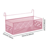 Maxbell Bedside Hanging Storage Basket Iron Rack for School Apartment Bed & Bunk Bed Pink
