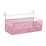 Maxbell Bedside Hanging Storage Basket Iron Rack for School Apartment Bed & Bunk Bed Pink