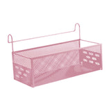 Maxbell Bedside Hanging Storage Basket Iron Rack for School Apartment Bed & Bunk Bed Pink