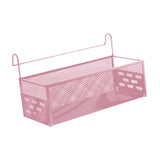 Maxbell Bedside Hanging Storage Basket Iron Rack for School Apartment Bed & Bunk Bed Pink