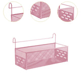 Maxbell Bedside Hanging Storage Basket Iron Rack for School Apartment Bed & Bunk Bed Pink