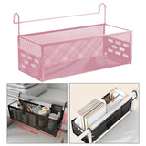 Maxbell Bedside Hanging Storage Basket Iron Rack for School Apartment Bed & Bunk Bed Pink