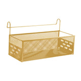 Maxbell Bedside Hanging Storage Basket Iron Rack for School Apartment Bed & Bunk Bed Yellow