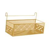 Maxbell Bedside Hanging Storage Basket Iron Rack for School Apartment Bed & Bunk Bed Yellow
