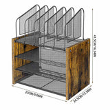 Maxbell 4 Tier Wood Desk Organizer Paper Letter Tray Organiser for Letters Documents Without Drawer