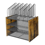 Maxbell 4 Tier Wood Desk Organizer Paper Letter Tray Organiser for Letters Documents Without Drawer