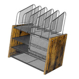 Maxbell 4 Tier Wood Desk Organizer Paper Letter Tray Organiser for Letters Documents Without Drawer