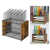 Maxbell 4 Tier Wood Desk Organizer Paper Letter Tray Organiser for Letters Documents Without Drawer