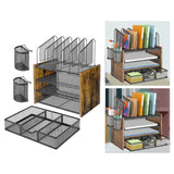 Maxbell 4 Tier Wood Desk Organizer Paper Letter Tray Organiser for Letters Documents and Drawer
