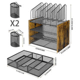 Maxbell 4 Tier Wood Desk Organizer Paper Letter Tray Organiser for Letters Documents and Drawer
