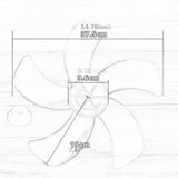 Maxbell Fan Blade Replacement Household Universal Professional Part Fitting 5 Leaves Gray