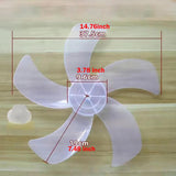 Maxbell Fan Blade Replacement Household Universal Professional Part Fitting 5 Leaves White