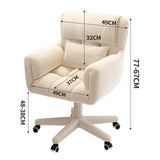 Maxbell Computer Office Chair with Wheels Decor for Bedroom Living Room Reading Room Beige