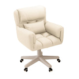 Maxbell Computer Office Chair with Wheels Decor for Bedroom Living Room Reading Room Beige
