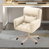 Maxbell Computer Office Chair with Wheels Decor for Bedroom Living Room Reading Room Beige
