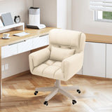 Maxbell Computer Office Chair with Wheels Decor for Bedroom Living Room Reading Room Beige