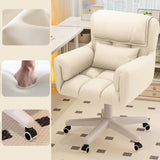 Maxbell Computer Office Chair with Wheels Decor for Bedroom Living Room Reading Room Beige
