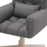 Maxbell Computer Office Chair with Wheels Decor for Bedroom Living Room Reading Room Grey