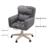 Maxbell Computer Office Chair with Wheels Decor for Bedroom Living Room Reading Room Grey