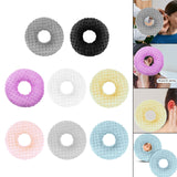 Maxbell Ear Piercing Pillow Round Shaped Soft Travel Easy Clean Side Sleeping Pillow Gray