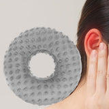 Maxbell Ear Piercing Pillow Round Shaped Soft Travel Easy Clean Side Sleeping Pillow Gray