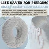 Maxbell Ear Piercing Pillow Round Shaped Soft Travel Easy Clean Side Sleeping Pillow Gray
