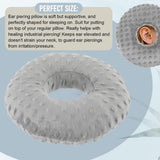 Maxbell Ear Piercing Pillow Round Shaped Soft Travel Easy Clean Side Sleeping Pillow Gray