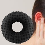 Maxbell Ear Piercing Pillow Round Shaped Soft Travel Easy Clean Side Sleeping Pillow Black