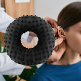 Maxbell Ear Piercing Pillow Round Shaped Soft Travel Easy Clean Side Sleeping Pillow Black