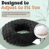 Maxbell Ear Piercing Pillow Round Shaped Soft Travel Easy Clean Side Sleeping Pillow Black