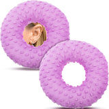 Maxbell Ear Piercing Pillow Round Shaped Soft Travel Easy Clean Side Sleeping Pillow Violet