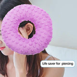 Maxbell Ear Piercing Pillow Round Shaped Soft Travel Easy Clean Side Sleeping Pillow Violet