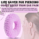 Maxbell Ear Piercing Pillow Round Shaped Soft Travel Easy Clean Side Sleeping Pillow Violet