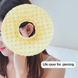 Maxbell Ear Piercing Pillow Round Shaped Soft Travel Easy Clean Side Sleeping Pillow Yellow