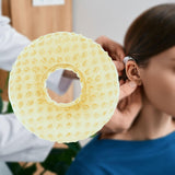 Maxbell Ear Piercing Pillow Round Shaped Soft Travel Easy Clean Side Sleeping Pillow Yellow