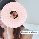 Maxbell Ear Piercing Pillow Round Shaped Soft Travel Easy Clean Side Sleeping Pillow Pink