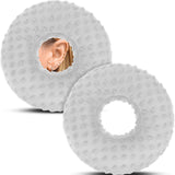Maxbell Ear Piercing Pillow Round Shaped Soft Travel Easy Clean Side Sleeping Pillow Light Gray